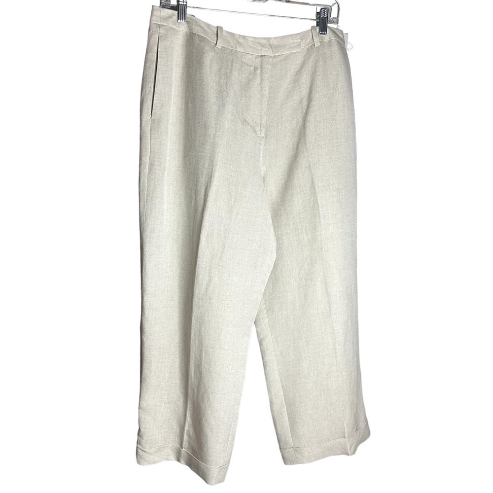 David N Linen Wide Leg Loose Fit Blend Dress Capris Sz 14